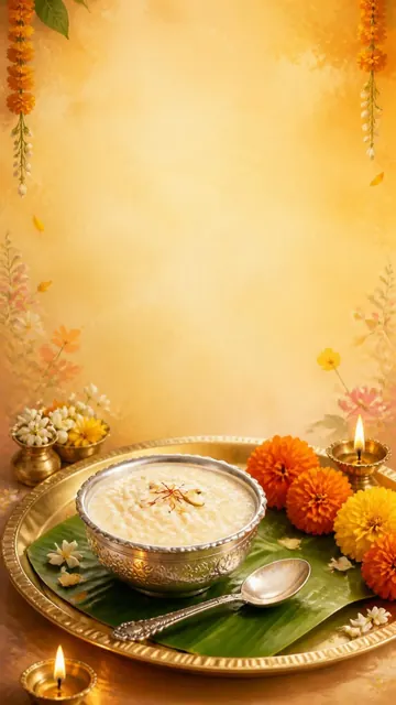 First Rice invitation design: Silver bowl, rice & banana leaf