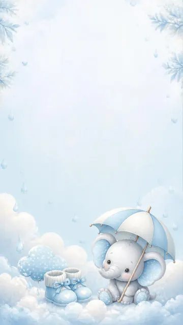 Baby Sprinkle invitation design: Raindrops, clouds & a tiny umbrella