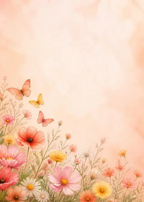 Butterfly Garden invitation design: Watercolour wildflowers & butterflies